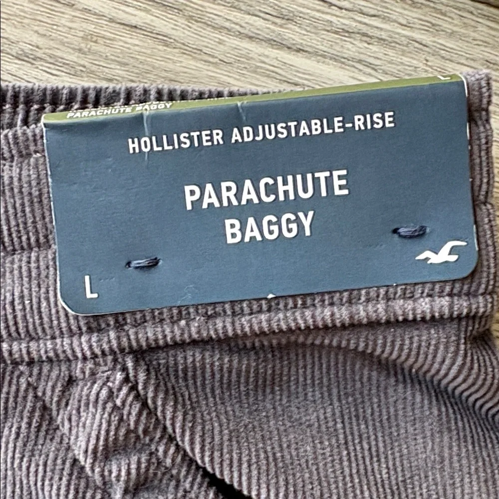 Hollister Corduroy Adjustable Rise Parachute Baggy Jogger Pants Size Large NWT - Picture 5 of 12